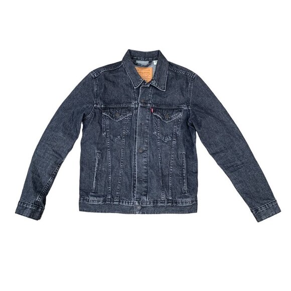 VINTAGE Levi's Trucker Denim Jacket Gray Small - Picture 4 of 7